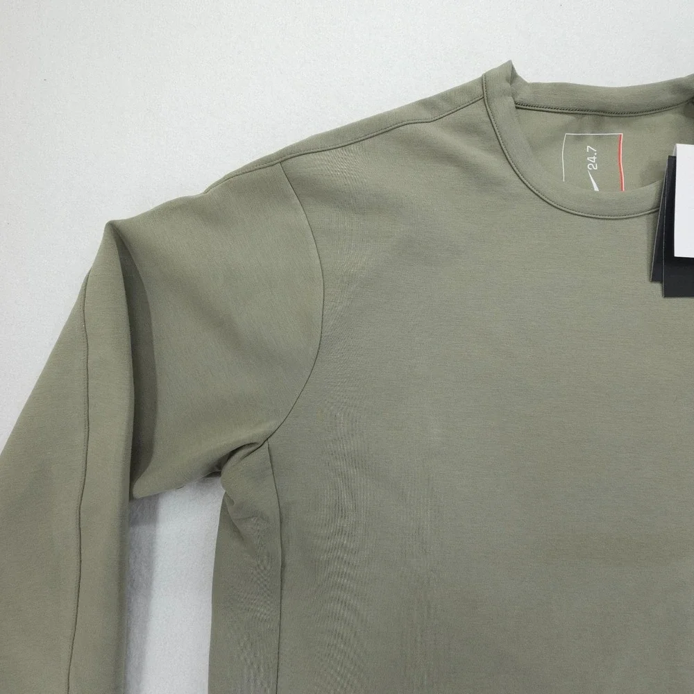 Nike Crewneck Sweatshirt Mens M Light Army/Green 24.7 ImpossiblySoft Dri-Fit NWT
